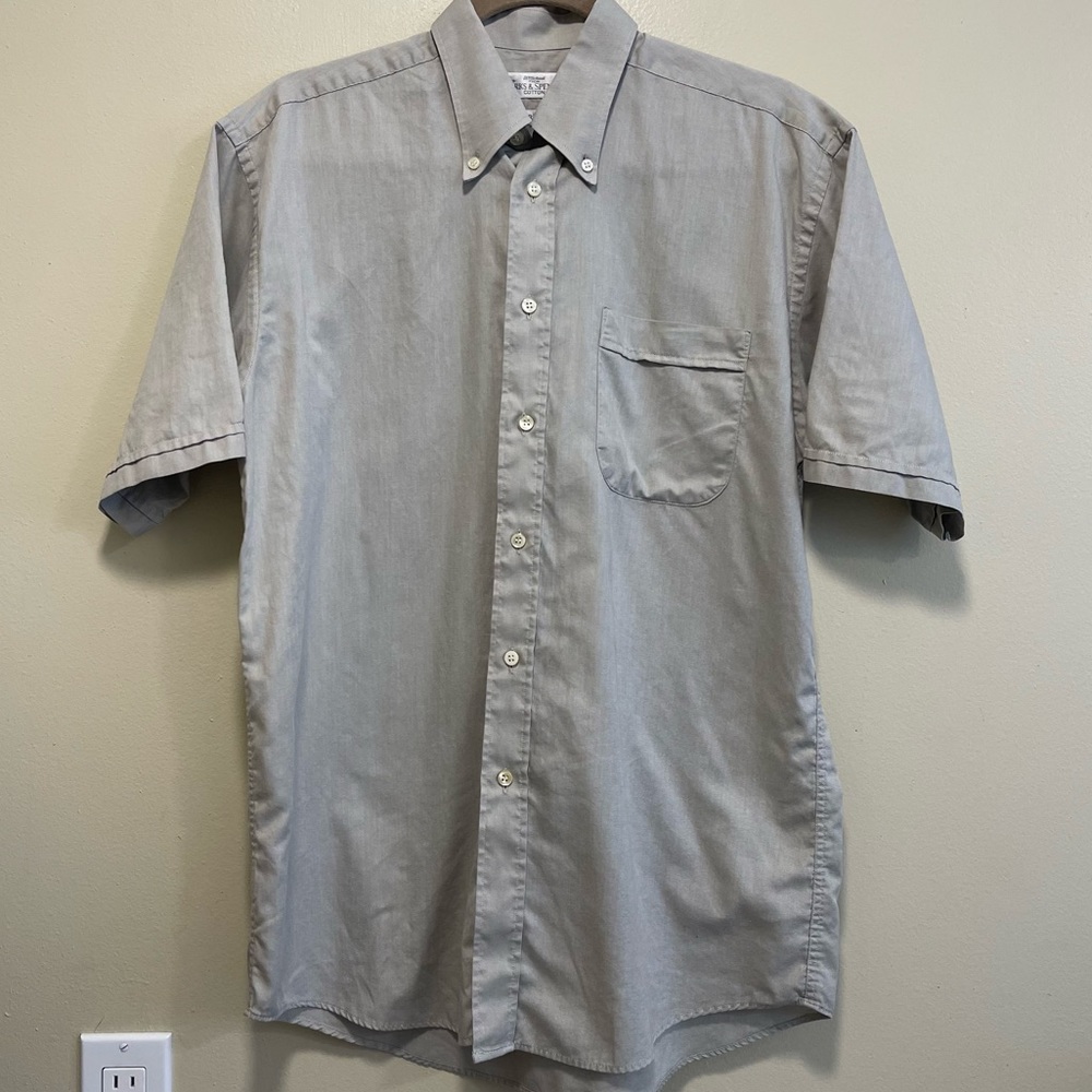 Marks and Spencer Casual Cotton Grey Buttondown Shirt